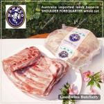 Lamb collar SHOULDER FOREQUARTER BONE-IN frozen CHOPS 1cm 3/8" (price/pack 600g 3-4pcs) brand Wammco / Midfield / WhiteStripe